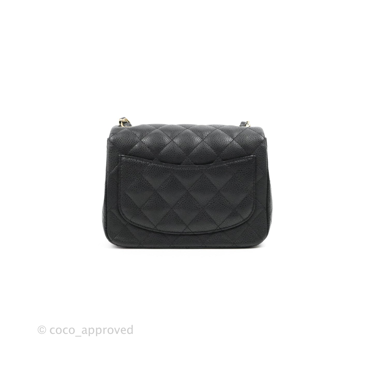 Chanel Quilted Mini Square Iridescent Black Caviar Matte Gold Hardware