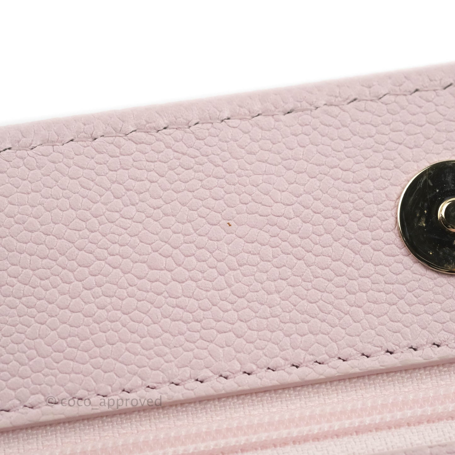 Chanel Quilted CC Chain Wallet on Chain WOC Light Pink Caviar Gold Hardware 22P