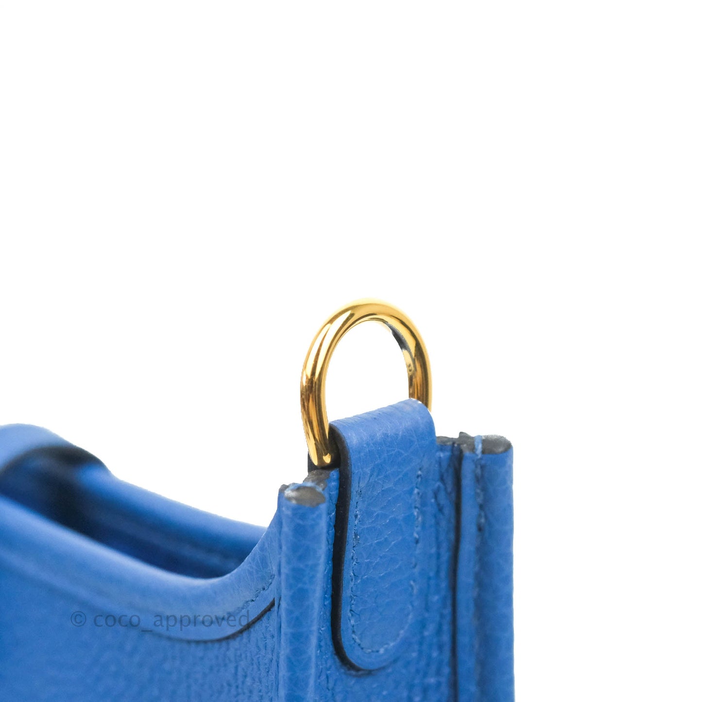 Hermès Clemence Mini Evelyne Blue Hydra Gold Hardware