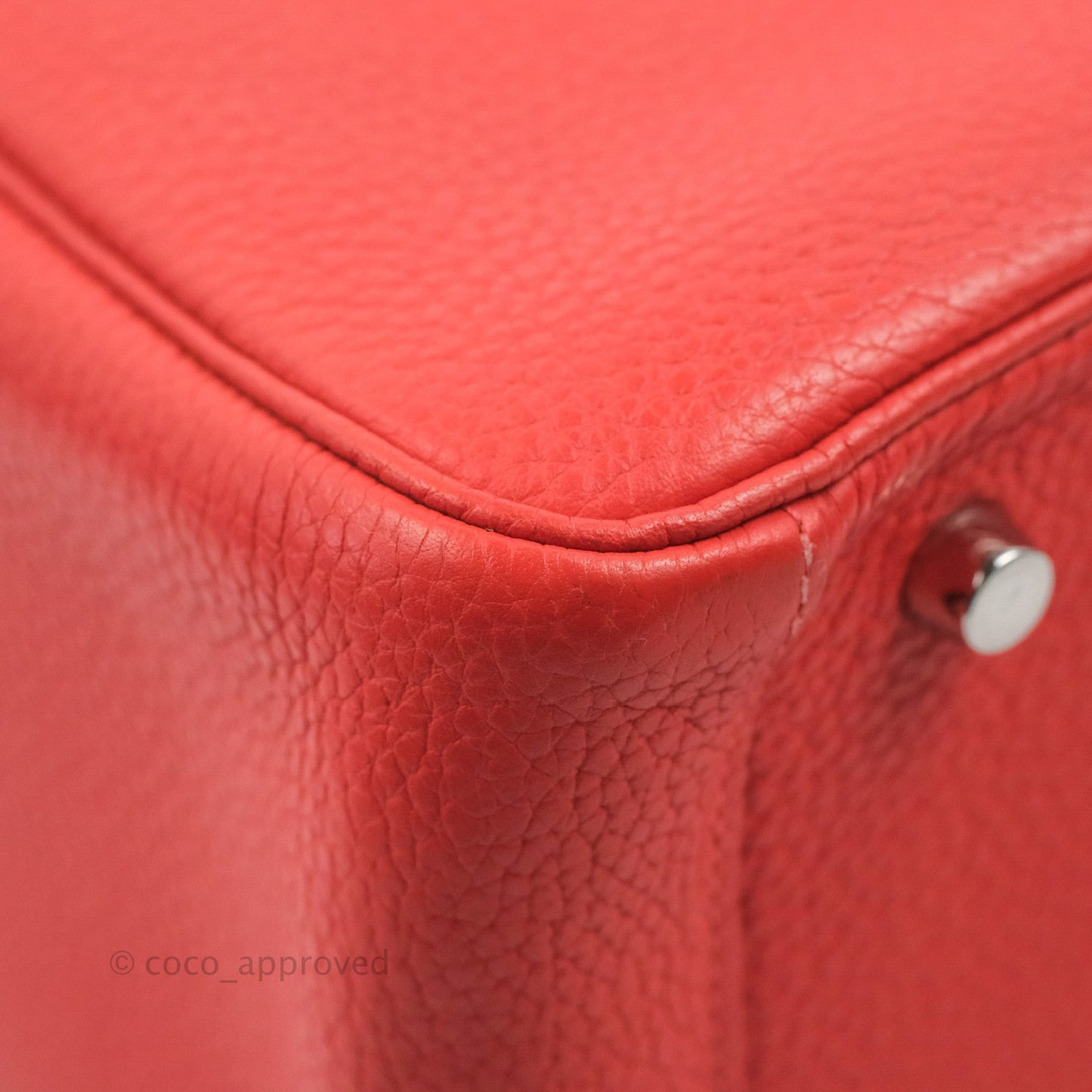Hermès Lindy 30 Red Clemence Palladium Hardware