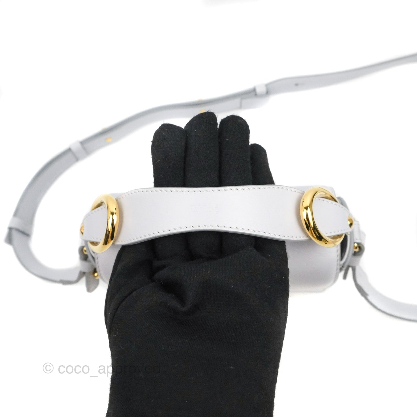 Chloé Mini C Bag Light Cloud Shiny/Suede Calfskin