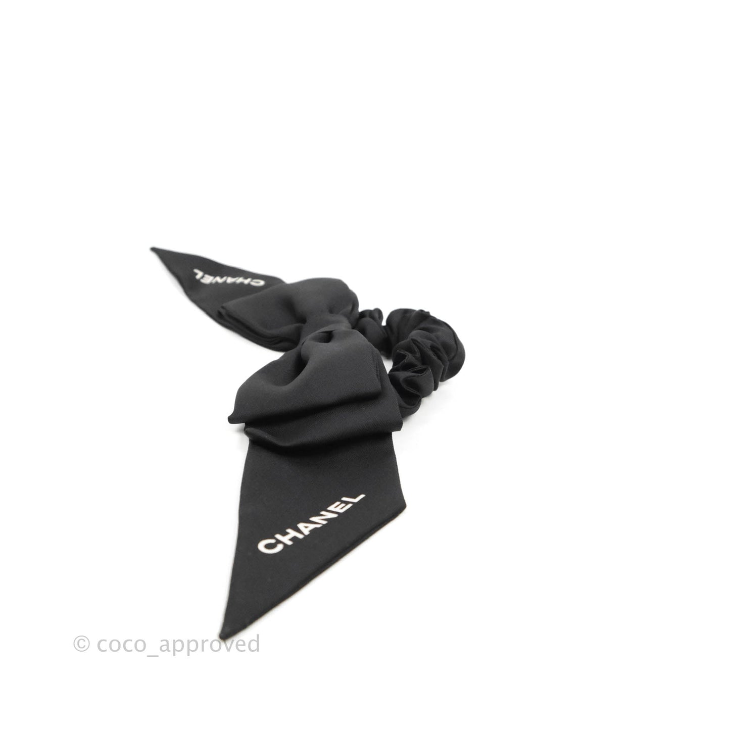 Chanel Bow Silk Hair Accessory Black