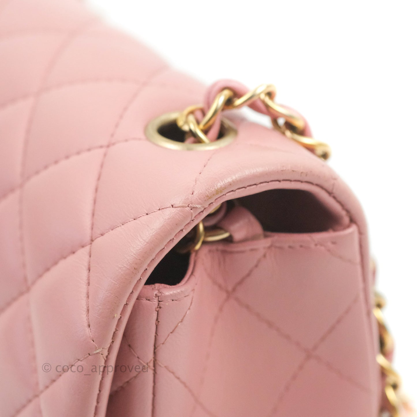 Chanel Quilted Mini Rectangular Flap Pink Lambskin Gold Hardware