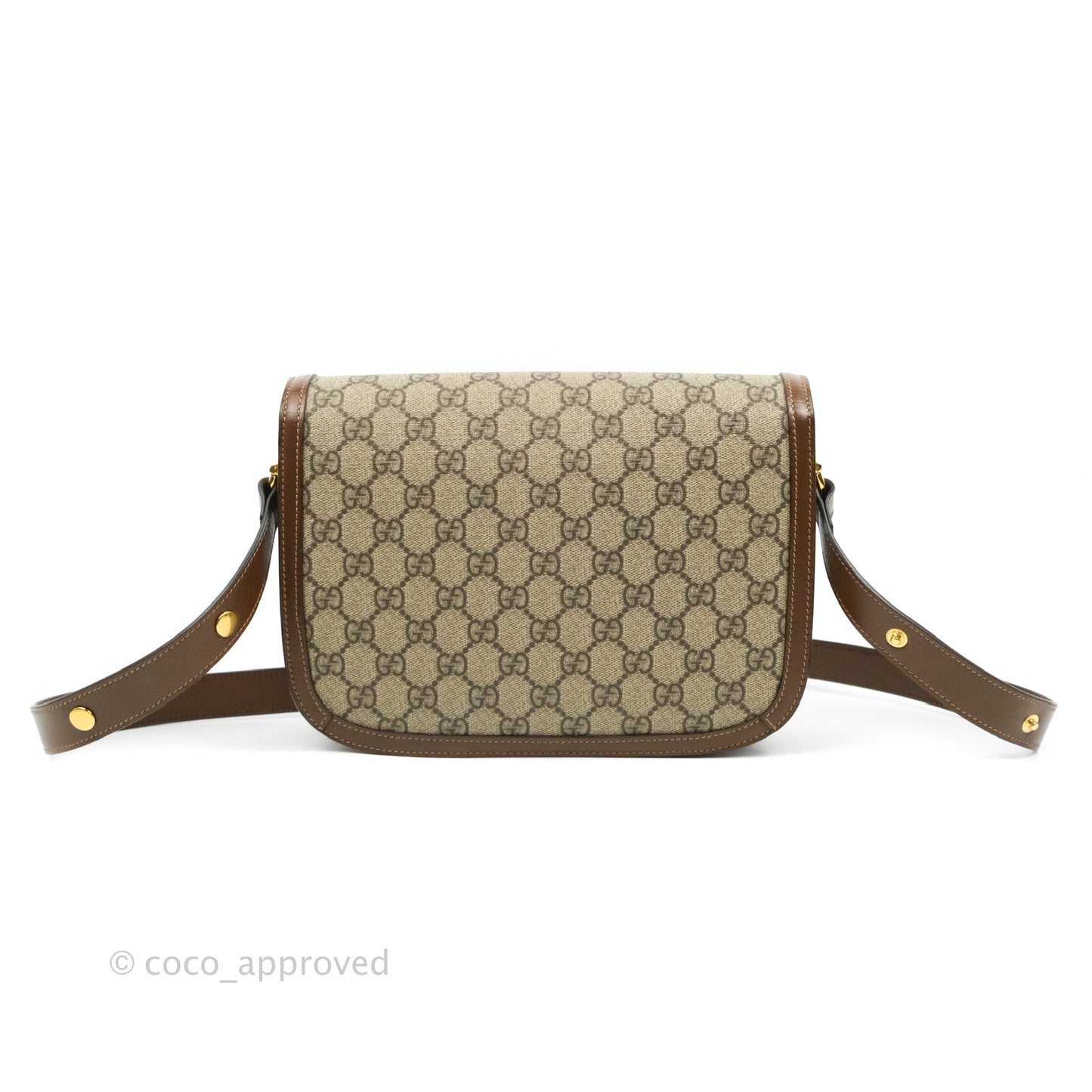 Gucci Horsebit 1955 GG Supreme Canvas Brown Shoulder Bag Gold Hardware
