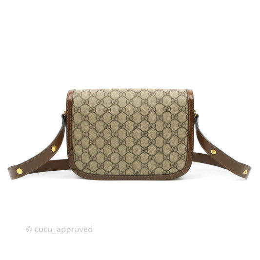 Gucci Horsebit 1955 GG Supreme Canvas Brown Shoulder Bag Gold Hardware