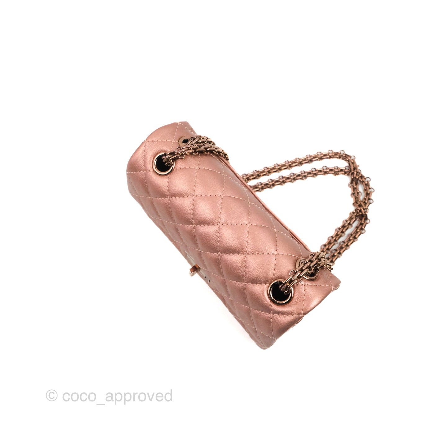 Chanel Mini Reissue 224 Metallic Calfskin Rose Gold