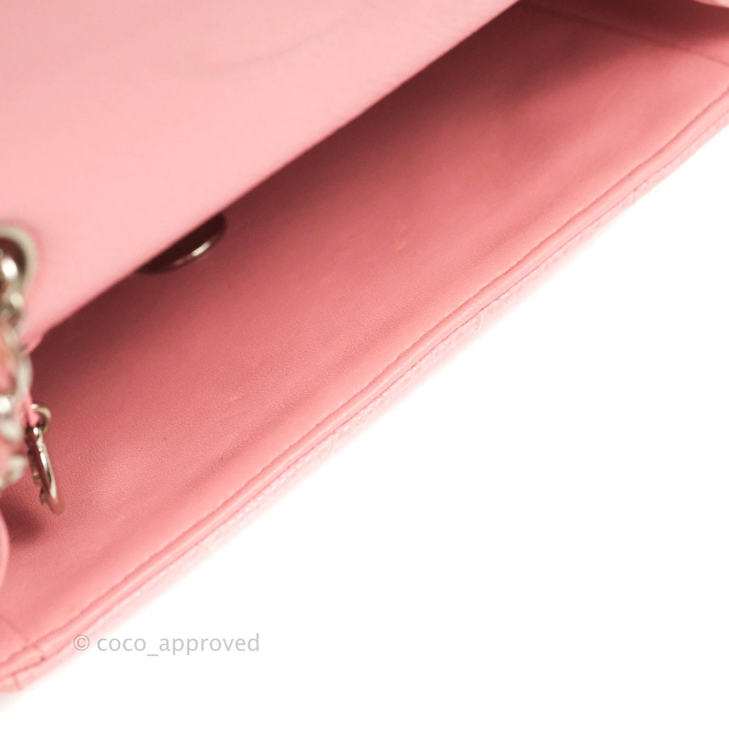Chanel Quilted Vintage Mini Square Flap Pink Caviar Silver Hardware
