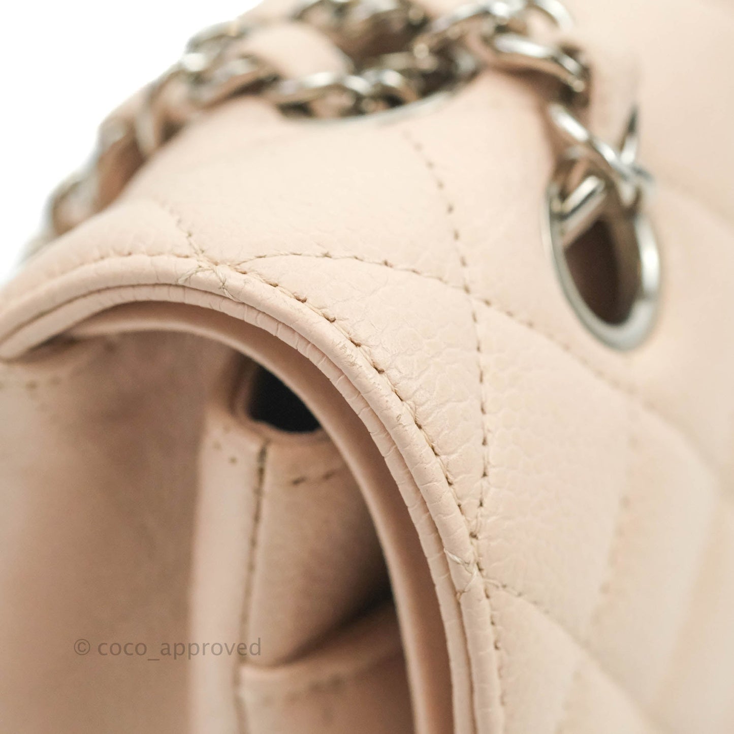 Chanel Classic M/L Medium Flap Quilted Sakura Pink Caviar Silver Hardware