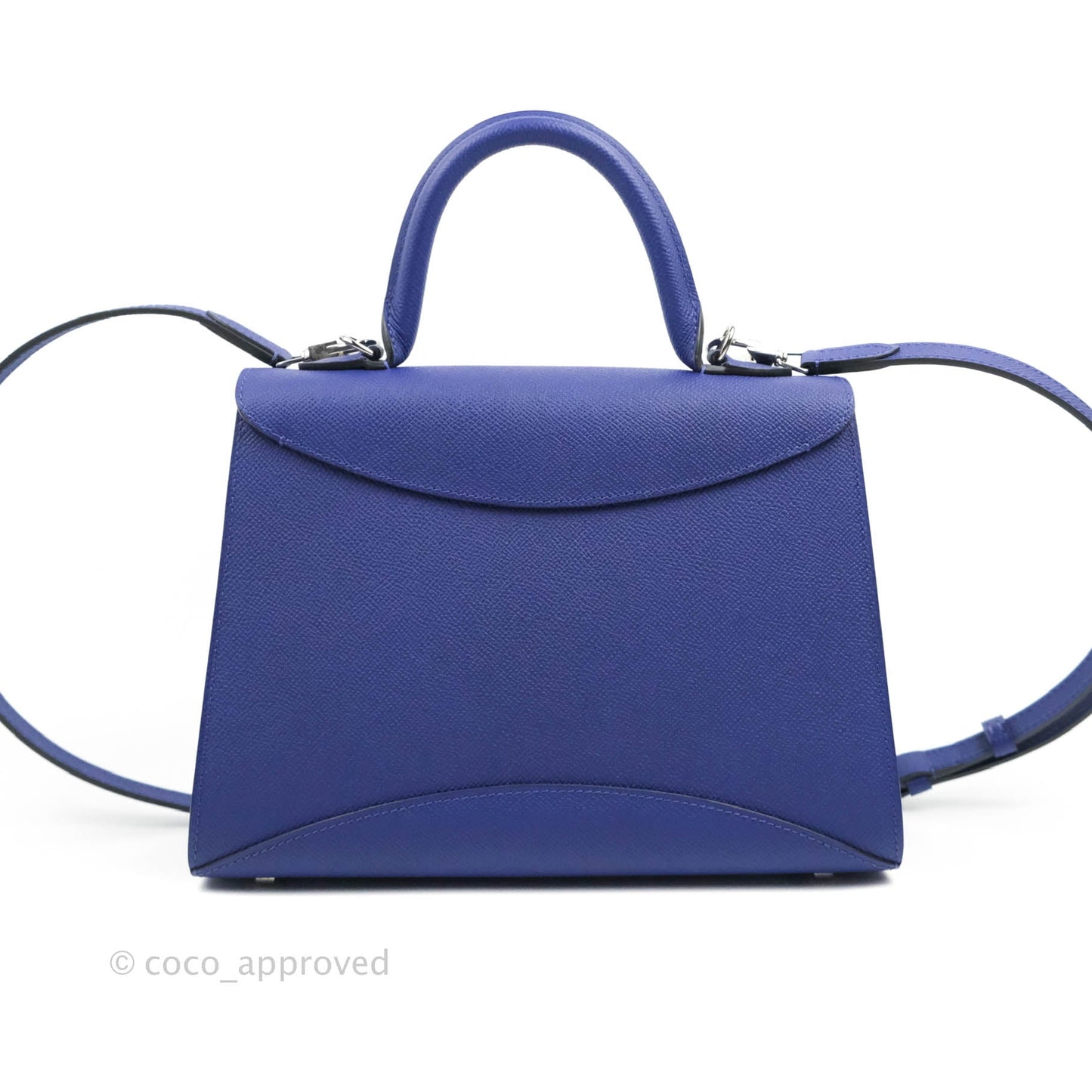 Moynat Gabrielle PM Bag Blue Calfskin Silver Hardware