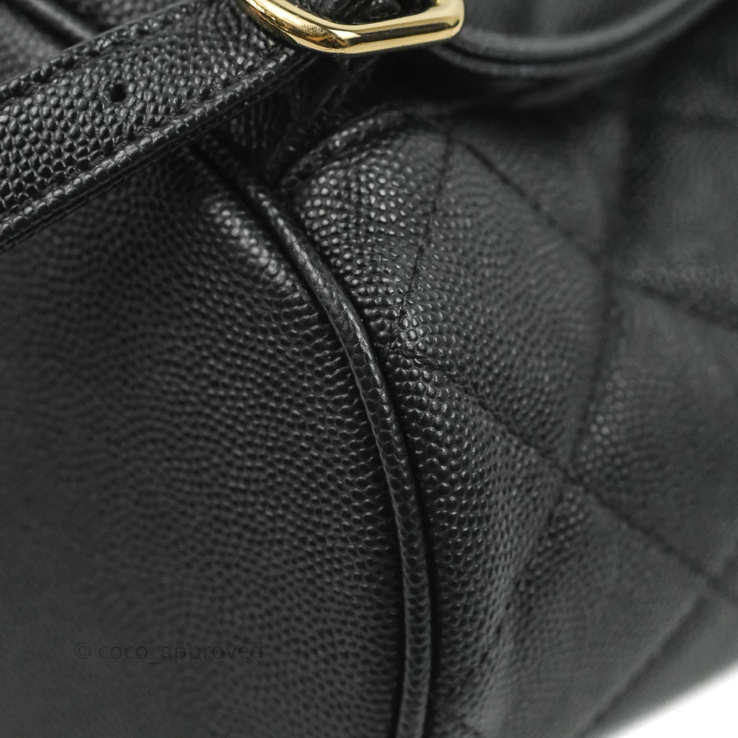 Chanel Quilted Black Caviar Duma Backpack Bag Gold Hardware