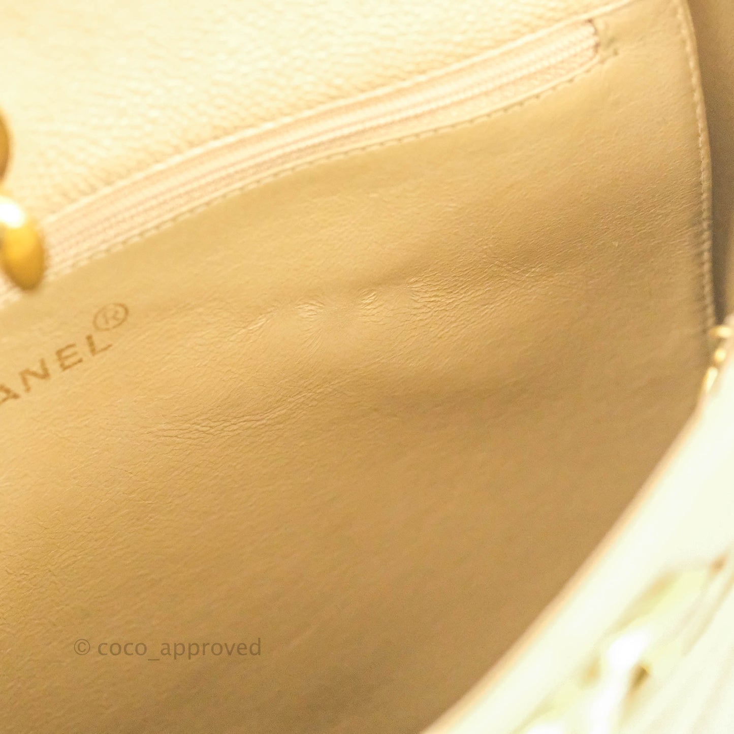 Chanel Vintage CC Quilted Tote Dark Beige Caviar 24K Gold Hardware