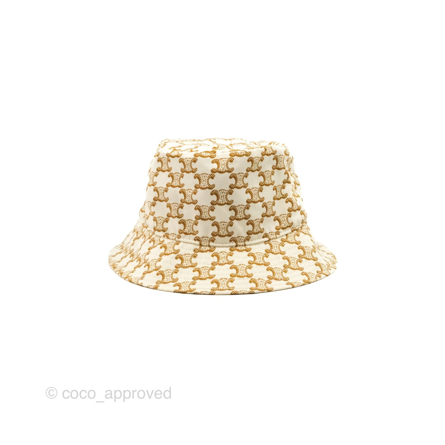 Celine Bucket Hat Triomphe Print Crème / Mordoré