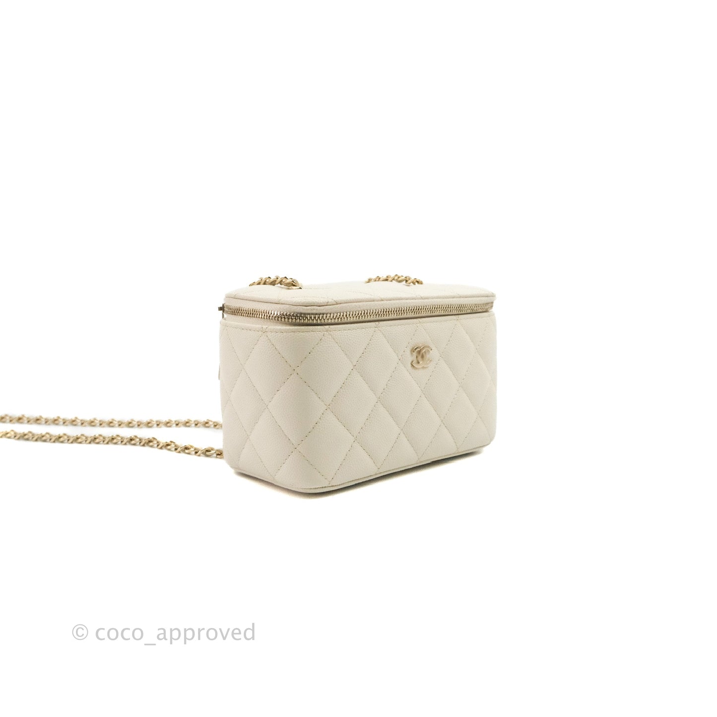 Chanel Classic Vanity with Chain Ivory Caviar Gold Hardware