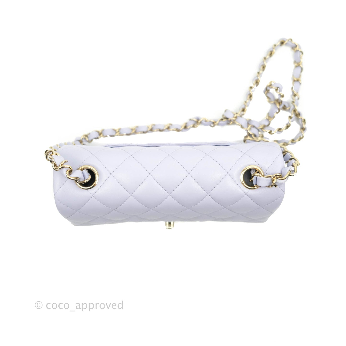 Chanel Quilted Mini Rectangular Lilac Lambskin Gold Hardware 21K