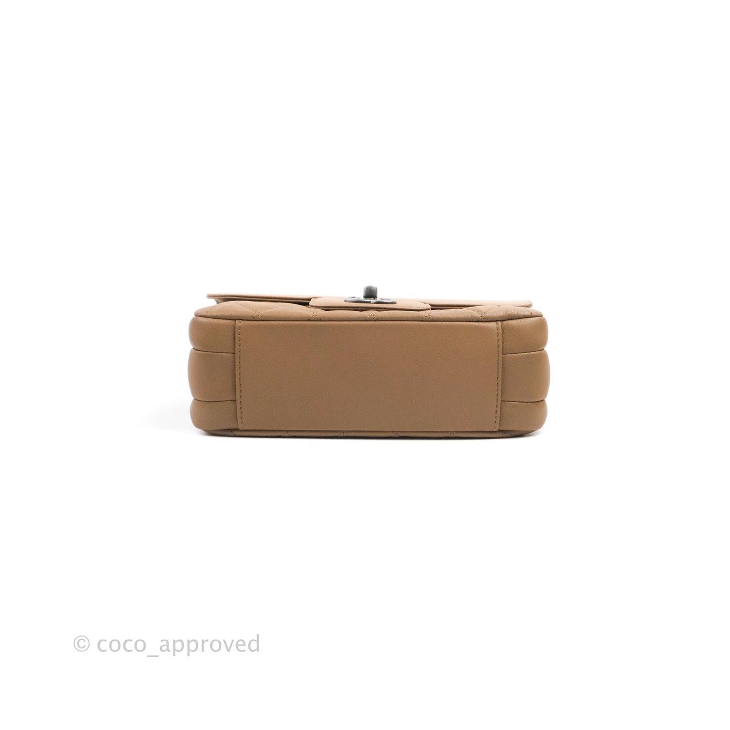 Chanel Flap Bag Dark Beige Caviar Ruthenium Hardware 17B