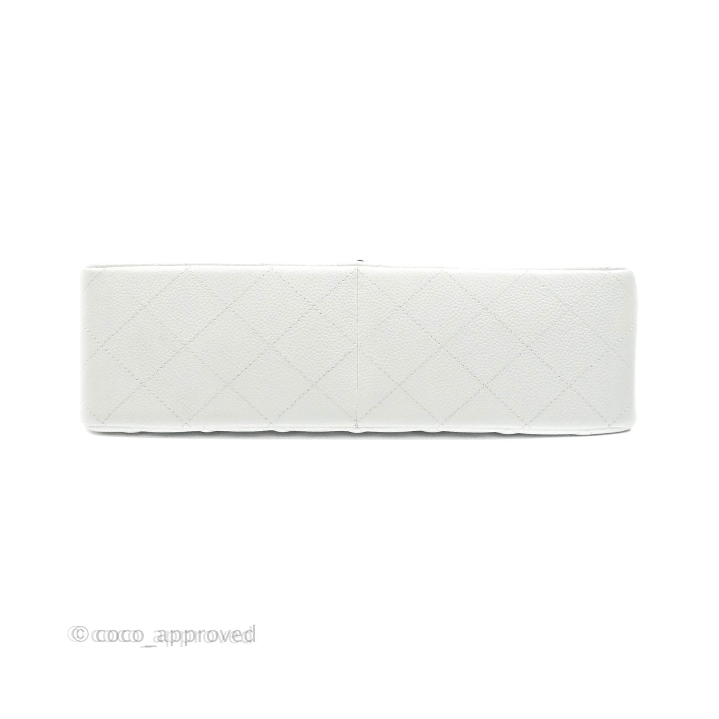 Chanel Jumbo Double Flap White Caviar Silver Hardware⁣⁣