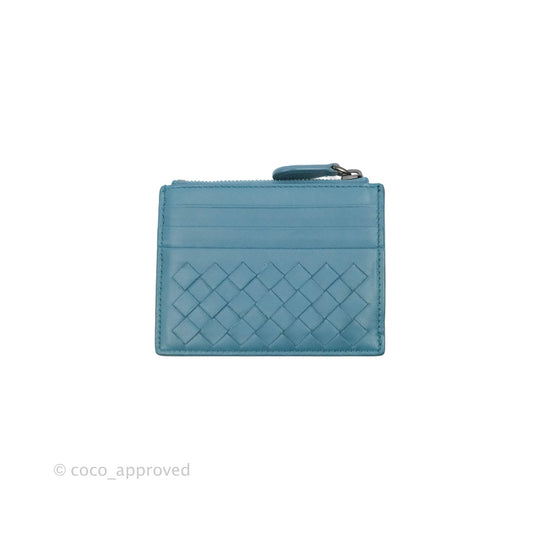 Bottega Veneta Intrecciato Card Holder Petrol Blue