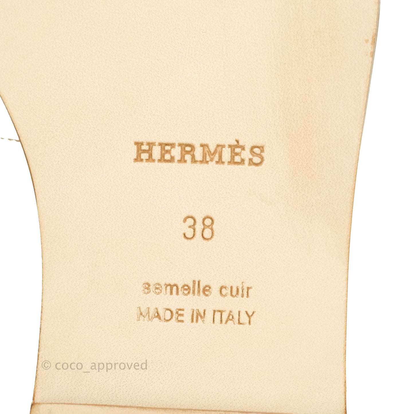 Hermès Oran Sandals in White Size 38