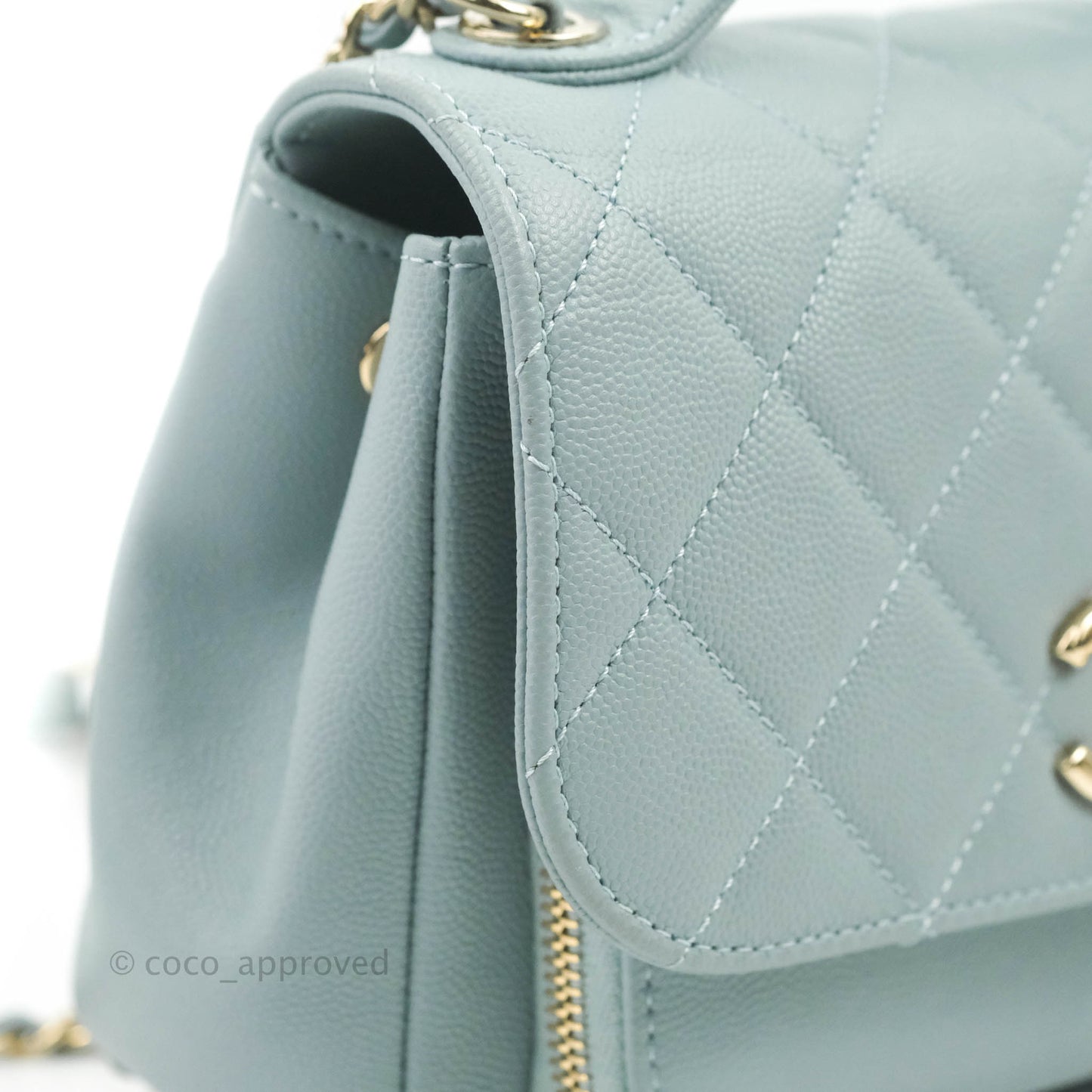 Chanel Quilted Small Business Affinity Flap Blue Caviar Gold Hardware