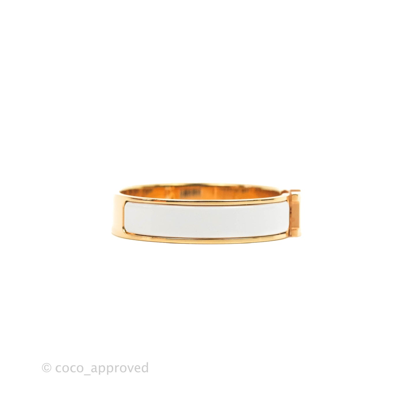 Hermès Clic H Bracelet White Rose Gold PM