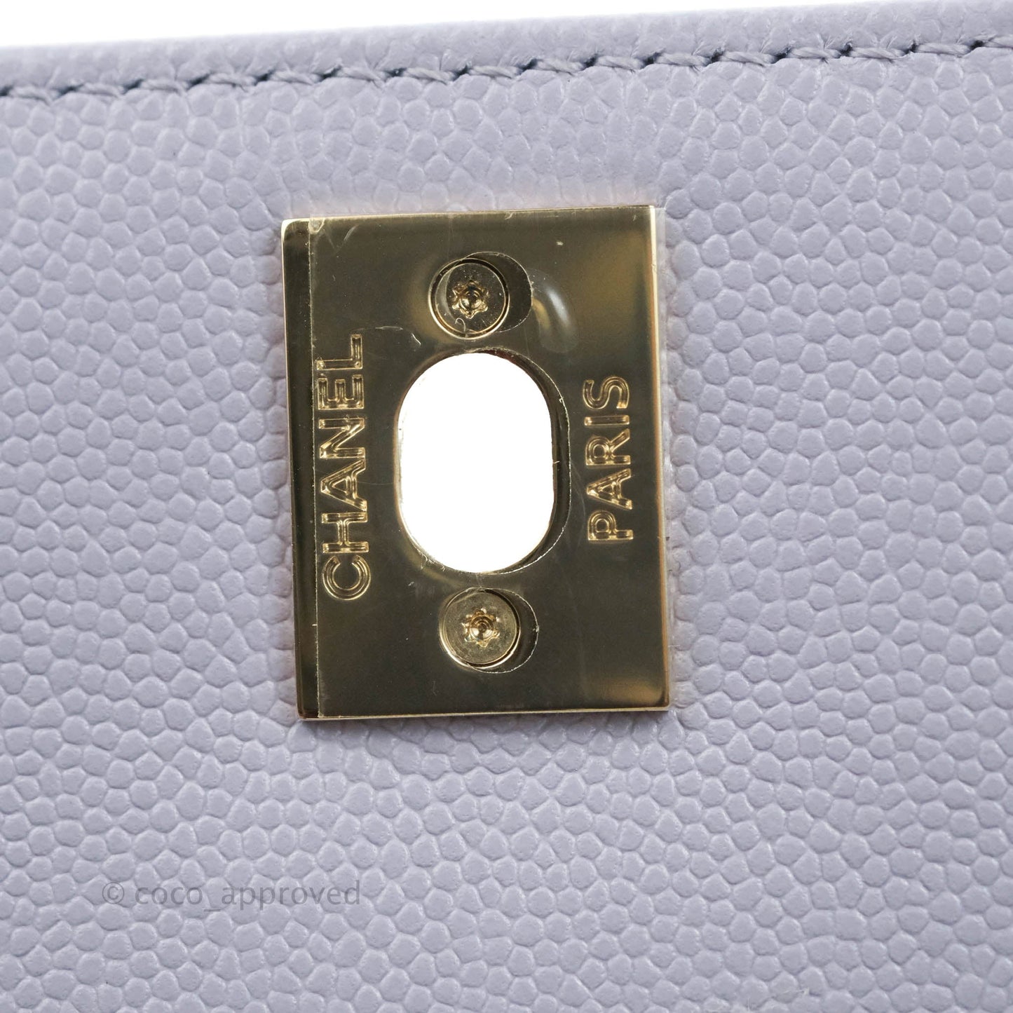 Chanel Mini Coco Handle Quilted Lilac Caviar Gold Hardware