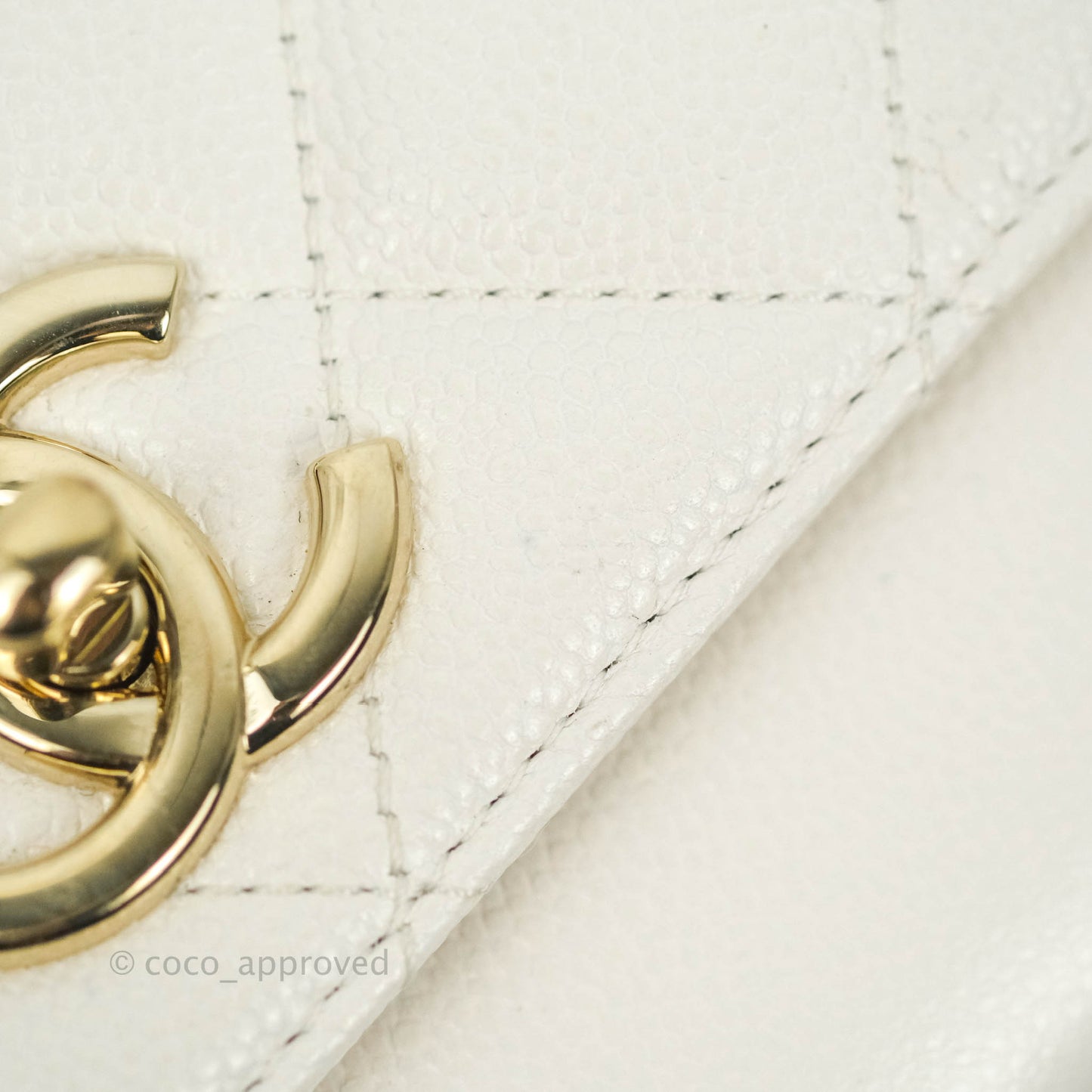 Chanel Quilted Small Business Affinity Flap White Caviar Gold Hardware