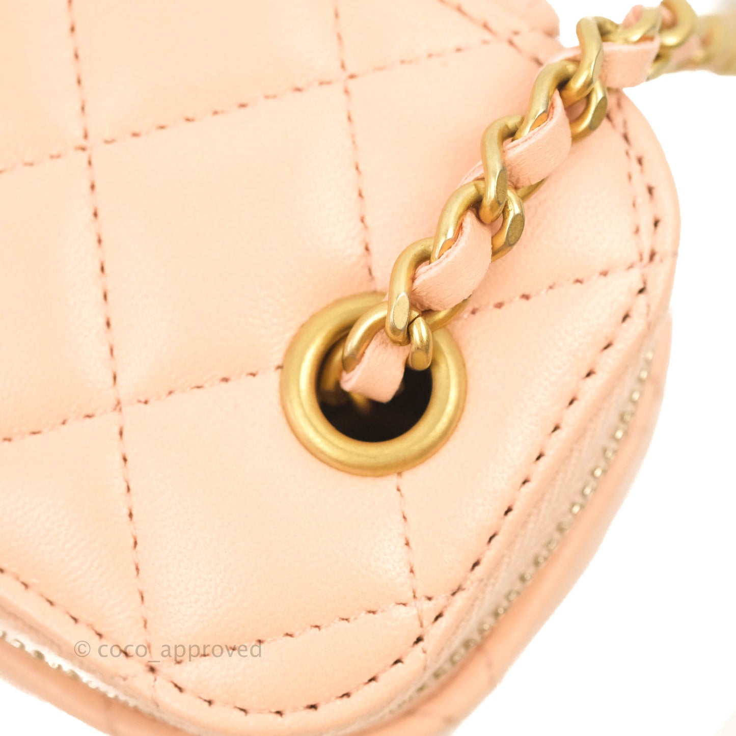 Chanel Classic Mini Pearl Crush Vanity With Chain Pink Lambskin Aged Gold Hardware