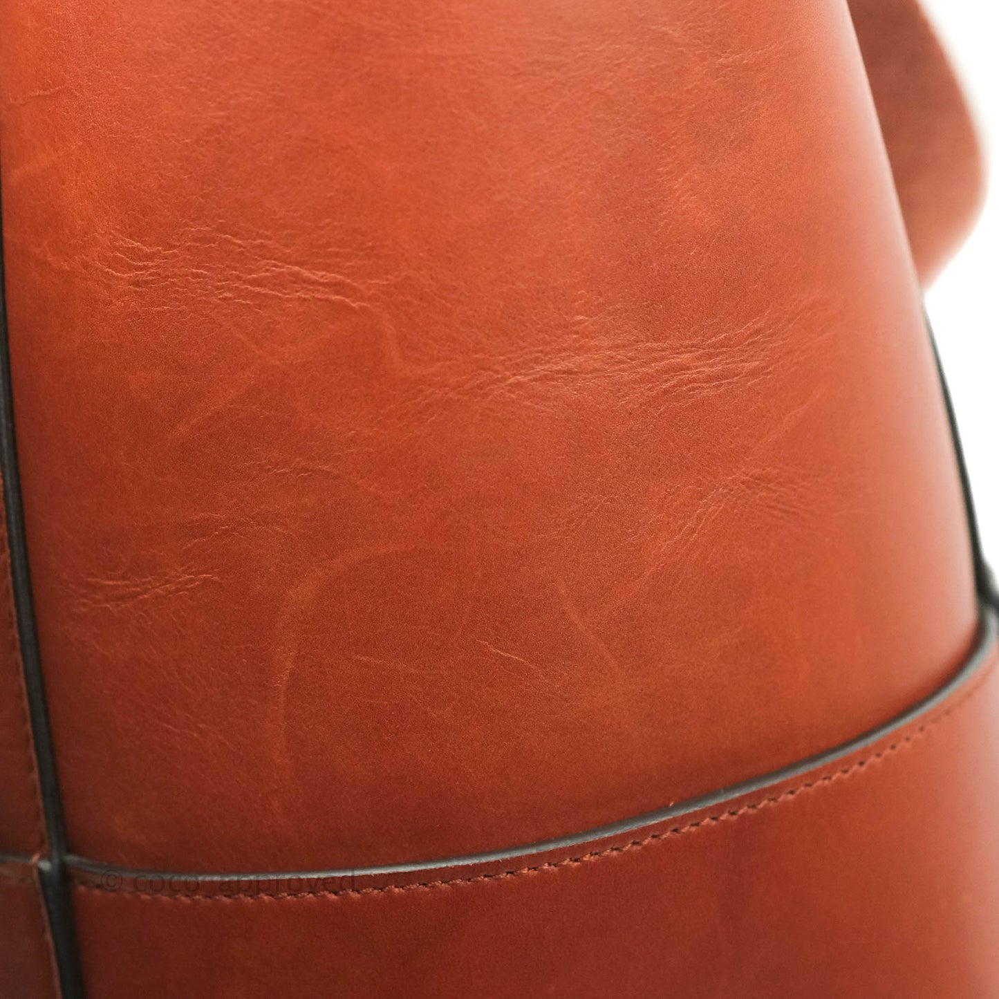 Celine Sangle Bucket Bag Calfskin Brick Red Gold Hardware