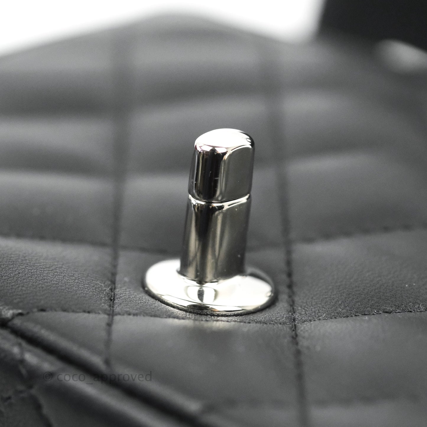 Chanel Mini Square Black Lambskin Silver Hardware