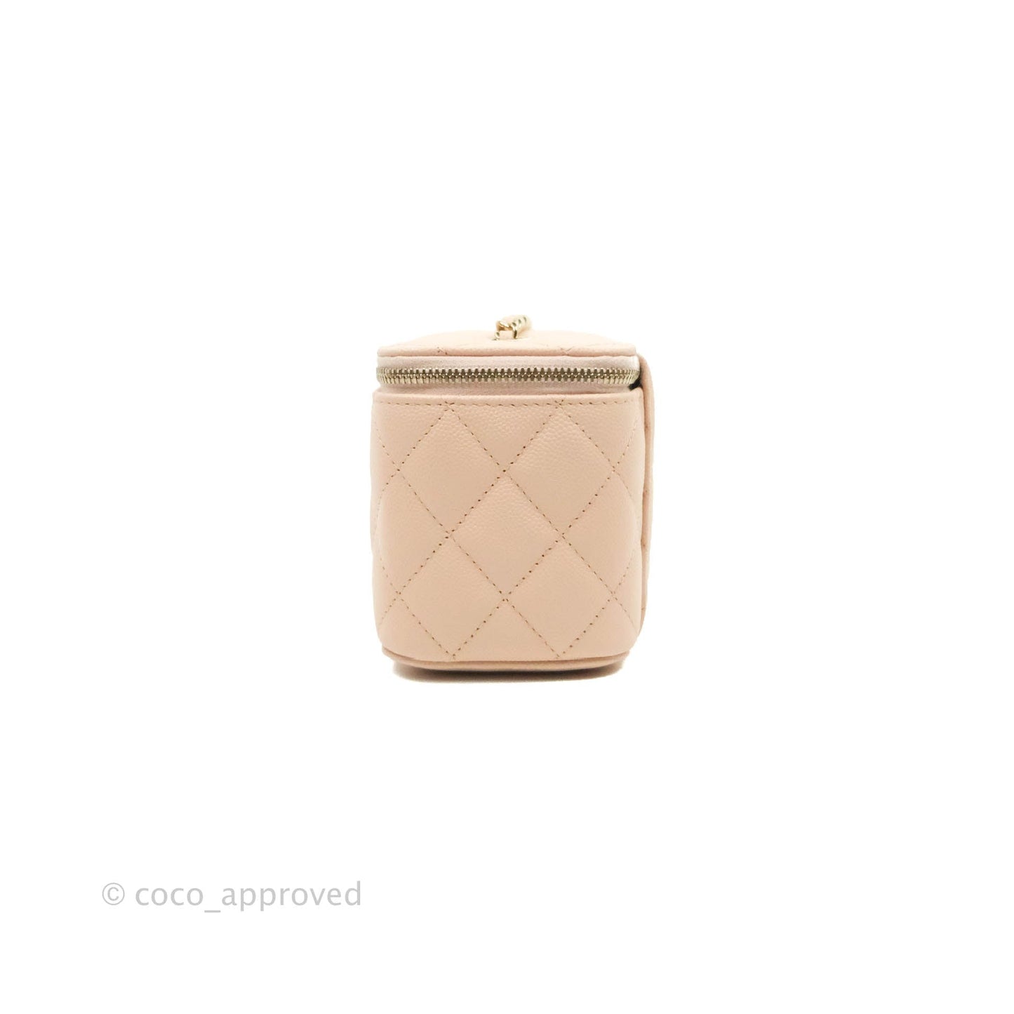 Chanel Vanity with Classic Chain Light Beige Caviar Gold Hardware 22C