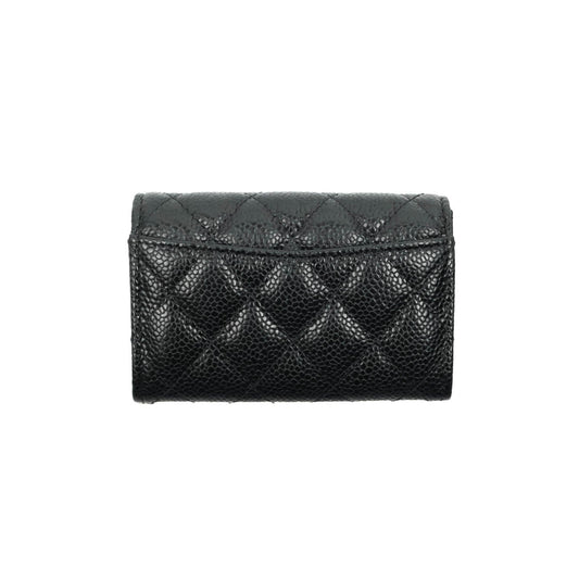 Chanel Quilted Flap Card Holder Black Caviar Gold Hardware