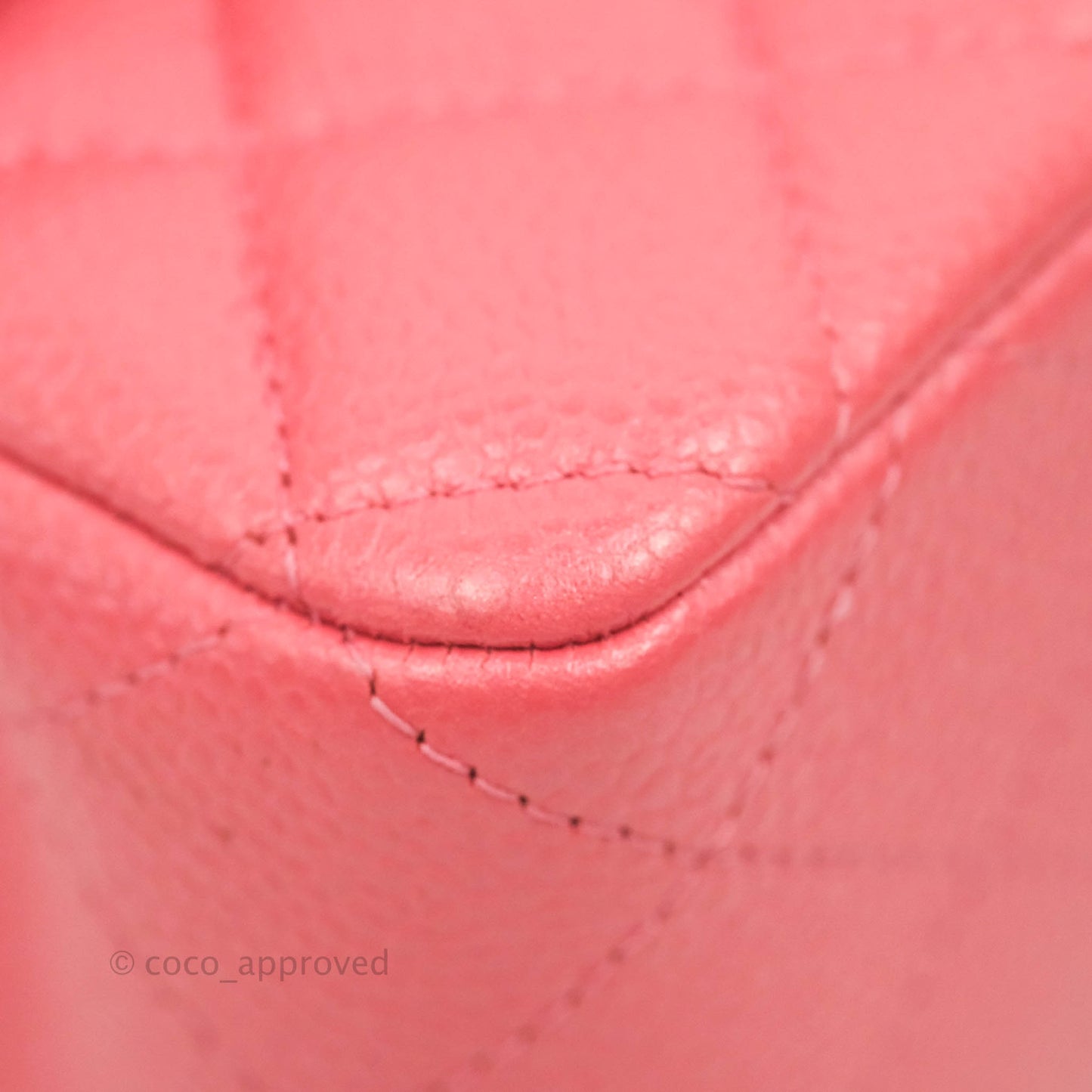 Chanel Quilted Mini Rectangular Flap Pearly Pink Caviar Gold Hardware 18S