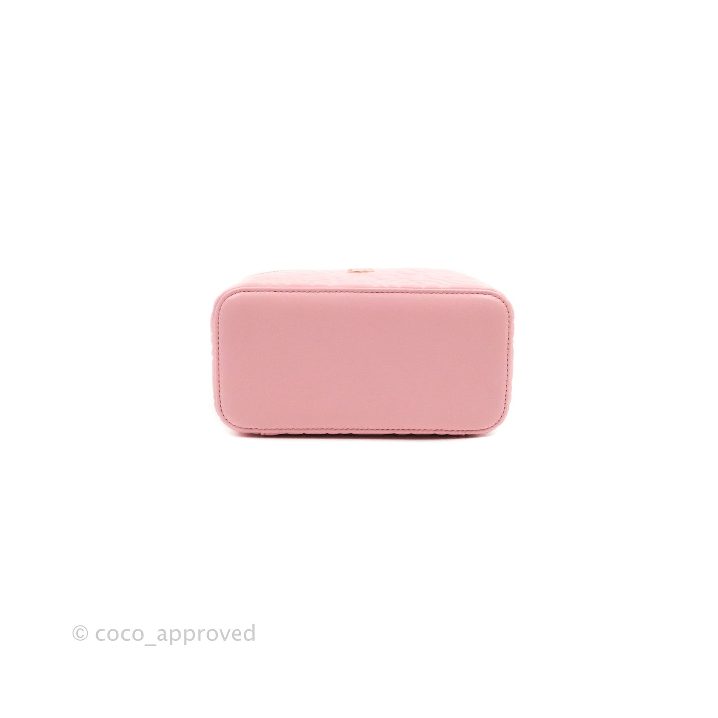 Chanel Vanity with Chain Camellia Embossed Pink Calfskin Gold Hardware