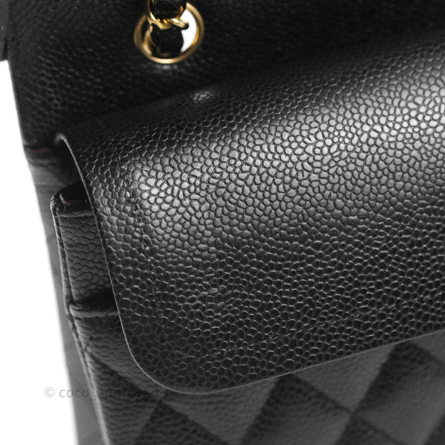 Chanel Classic M/L Medium Double Flap Black Caviar Gold Hardware