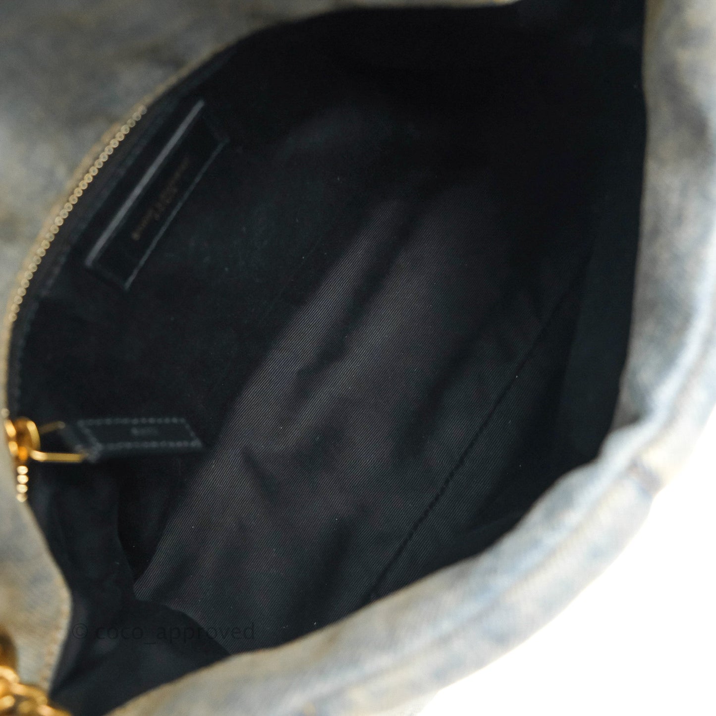 Saint Laurent Puffer Small Chain Bag Vintage Denim Suede Rodeo Blue
