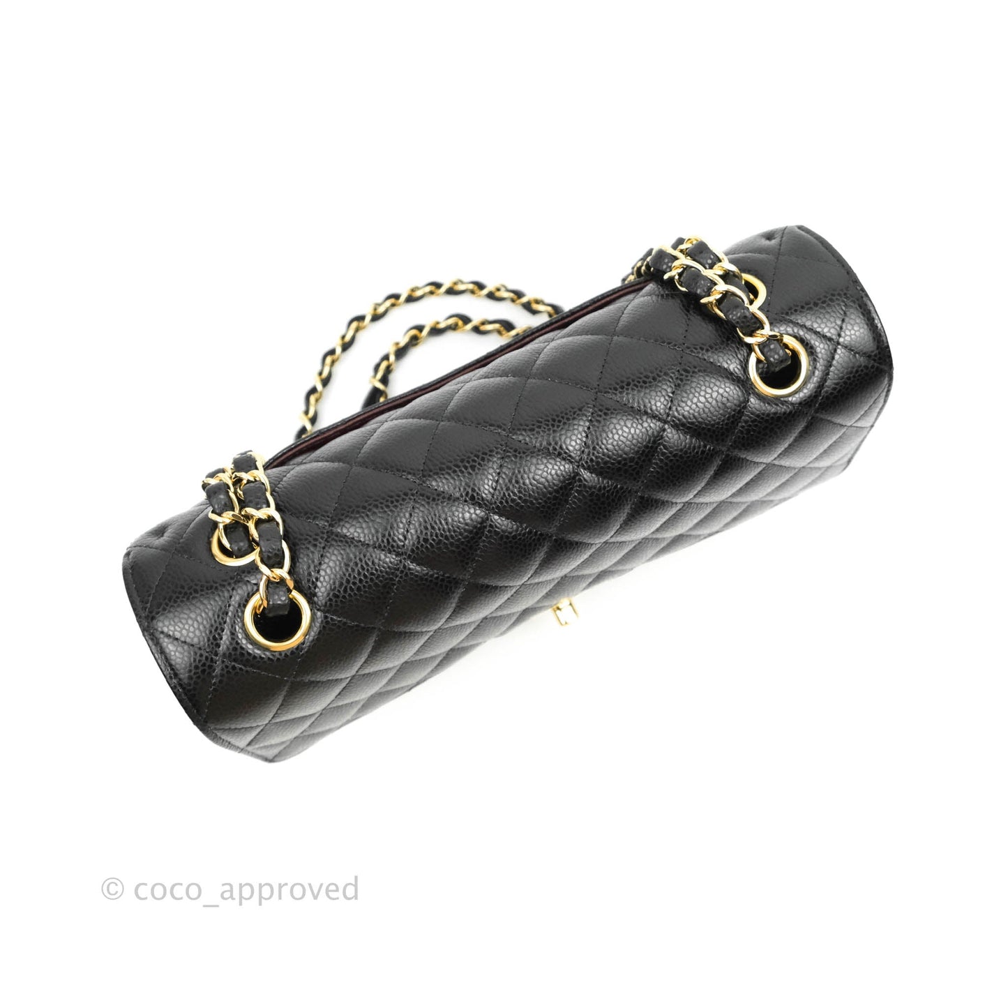 Chanel Classic M/L Medium Double Flap Black Caviar Gold Hardware