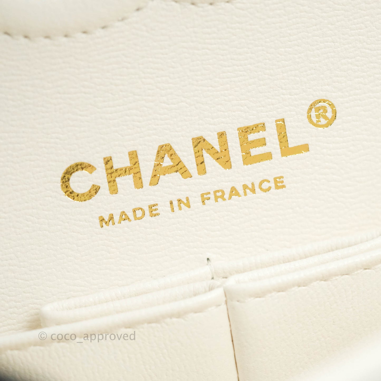 Chanel Small S/M Classic Quilted Flap White Caviar Gold Hardware 21S