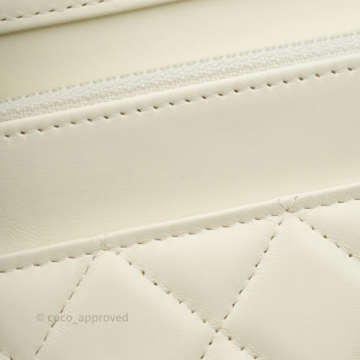 Chanel Quilted Pearl Crush Wallet on Chain WOC White Lambskin Aged Gold Hardware