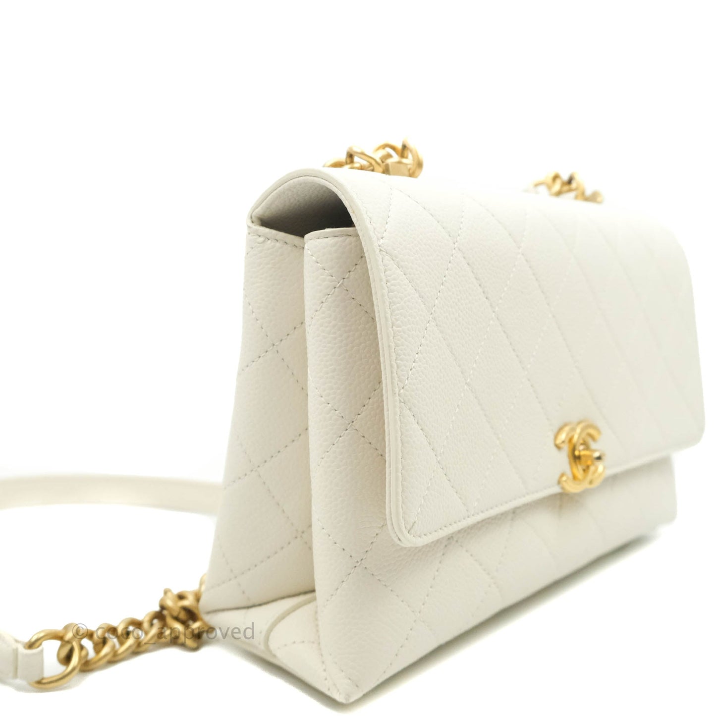 Chanel Chic Affinity Small Grained Calfskin Ivory Gold Hardware