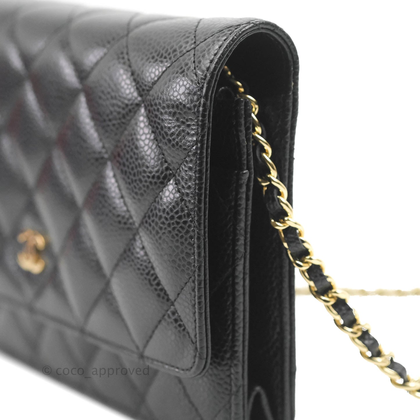 Chanel Quilted Wallet on Chain WOC Black Caviar Gold Hardware