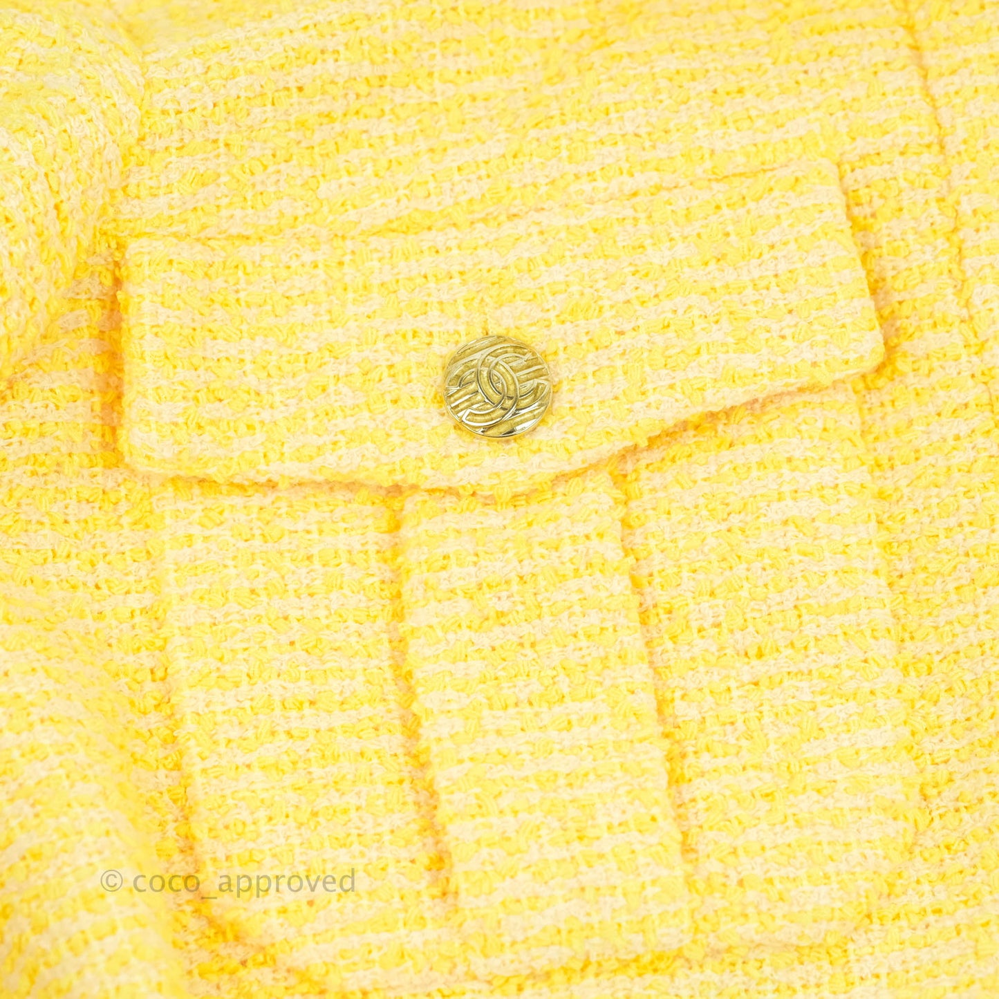Chanel Yellow Tweed Jacket 21S