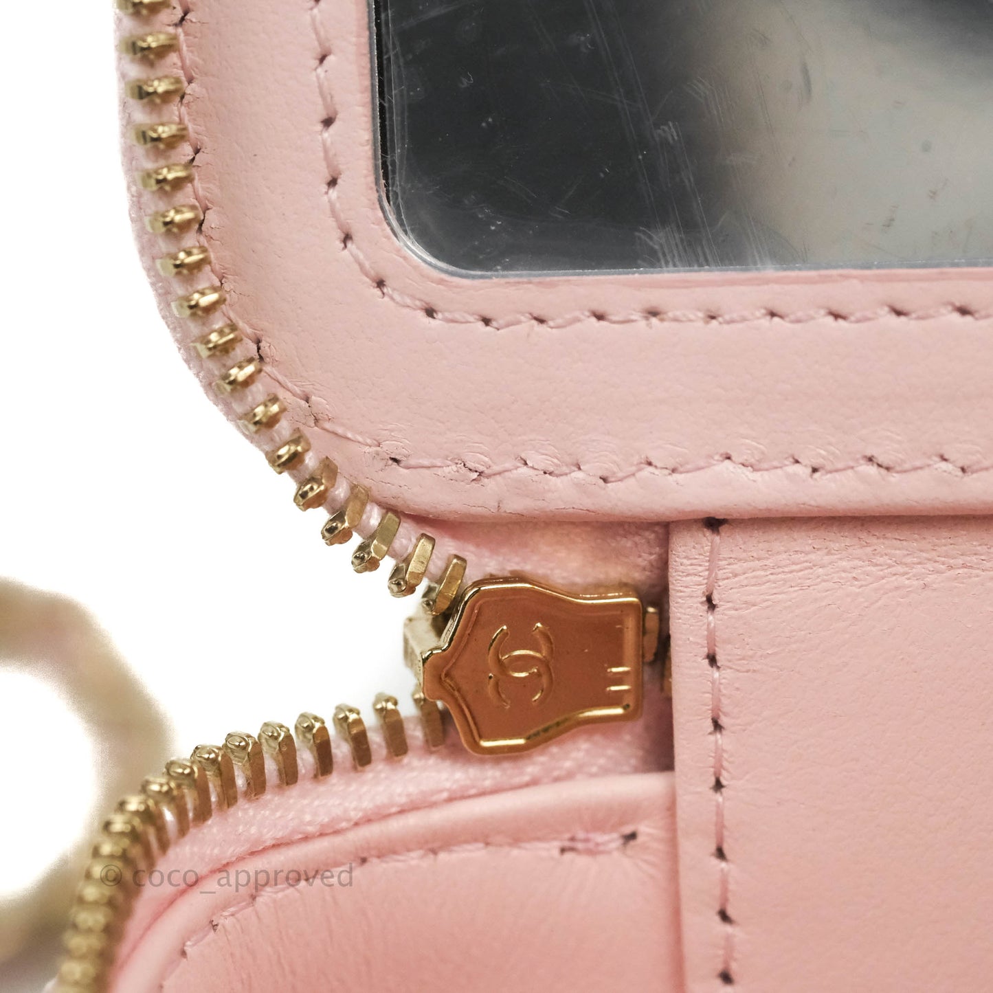 Chanel Mini Vanity With Chain Pink Caviar Gold Hardware