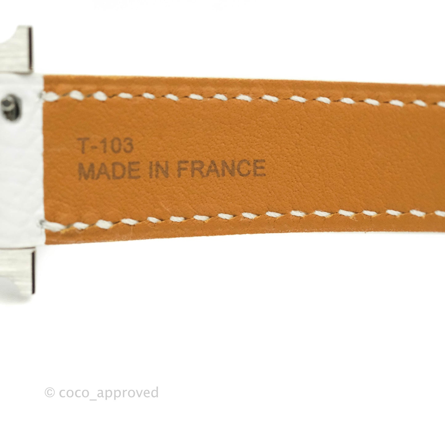 Hermès Heure H PM White Epsom Strap