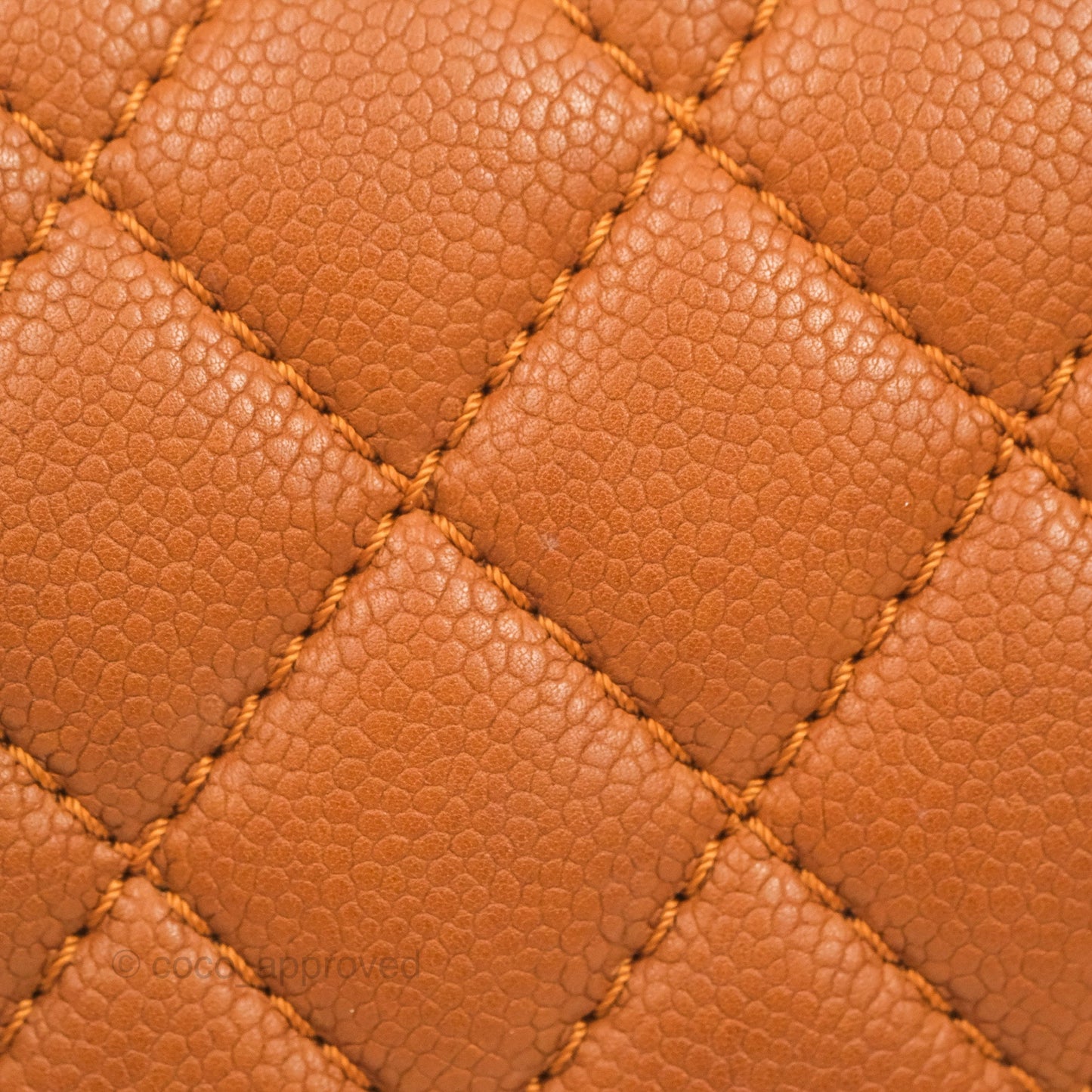 Chanel Flap Bag Quilted Caramel Brown Caviar Ruthenium Hardware
