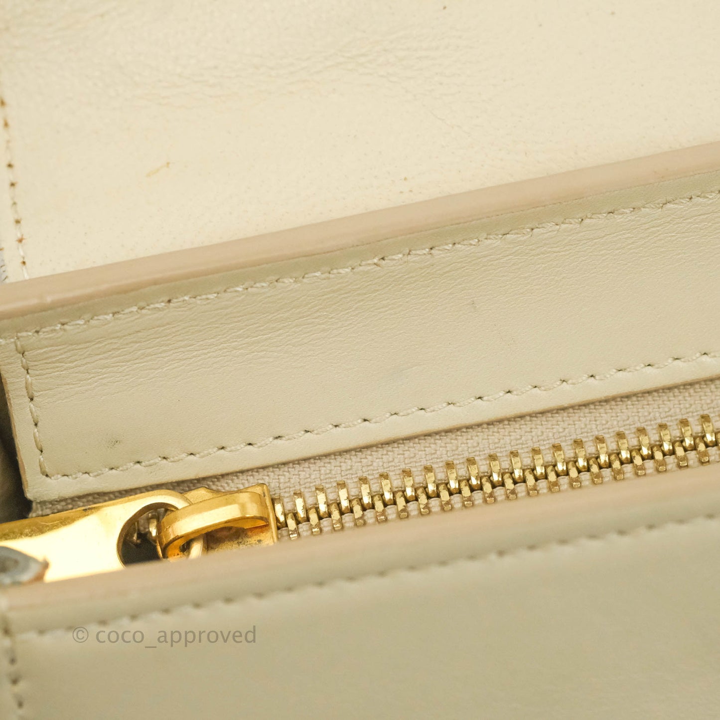 Celine Small Sleek Calfskin Tri-Color Trapeze Ivory