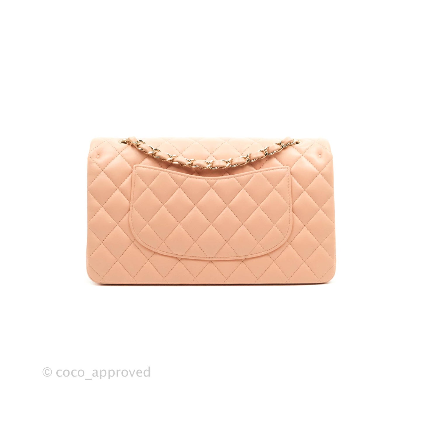 Chanel Classic Medium Flap Quilted Pink Lambskin Light Gold Hardware