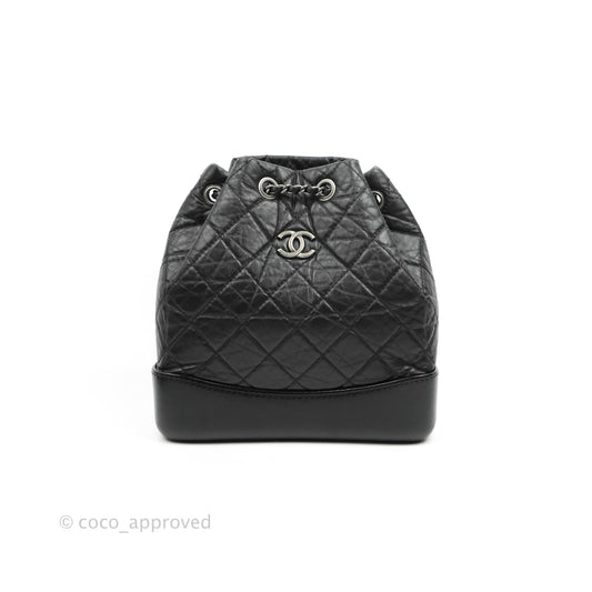 Chanel Small Gabrielle Backpack Black Aged Calfskin