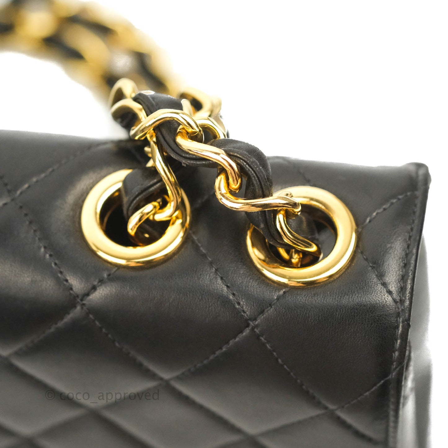 Chanel Vintage Jumbo Single Flap Black Lambskin 24K Gold Hardware
