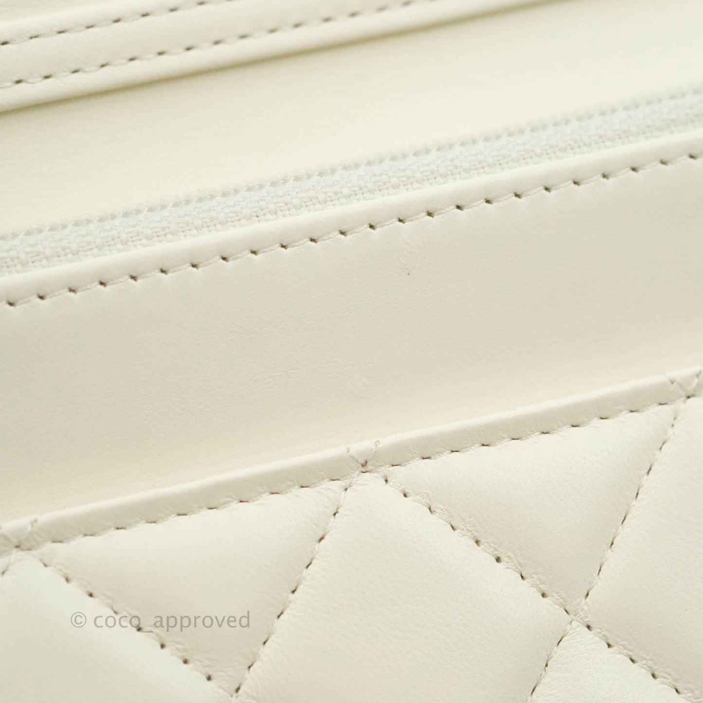 Chanel Quilted Pearl Crush Wallet on Chain WOC White Lambskin Aged Gold Hardware