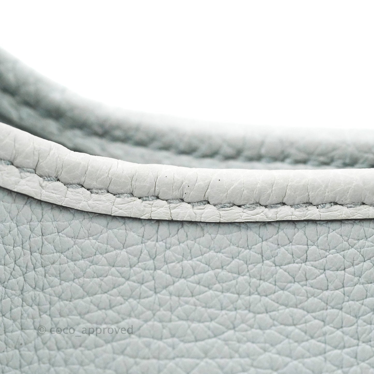 Hermès Mini Evelyne 16 Bleu Pale 08 Clemence/ Gris Etain 8F Gold Hardware